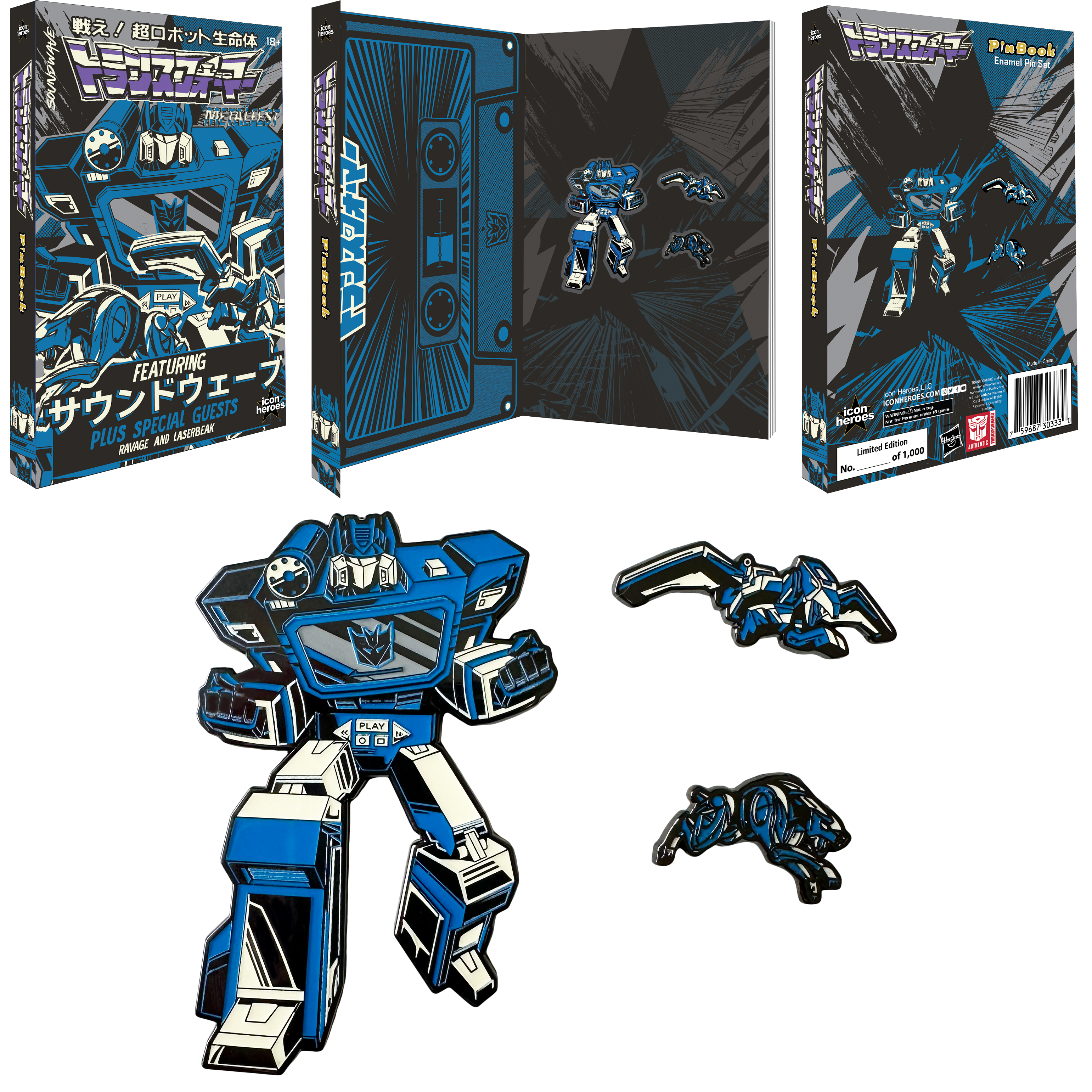 Transformers Soundwave Noir PinBook - Limited Edition Collectible for Fans - Perfect for Display, Gifts & Cosplay Accessories