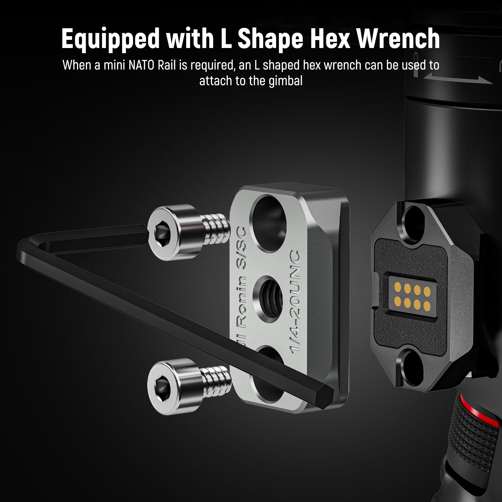 NEEWER GA021 360° Rotatable NATO Monitor Mount for DJI RS/Ronin Gimbal - Professional Camera Monitor Arm for Filmmaking & Vlogging Accessories