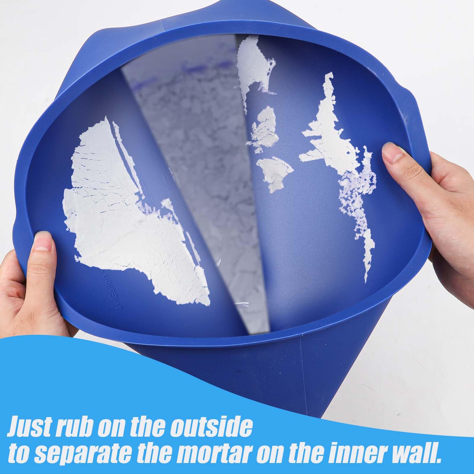 5 Gallon Reusable Silicone Bucket Liner with Inner Wall Measuring Scale - Durable Rubber Liner for Thin Mortar, Concrete Mixtures & DIY Projects - Perfect for Construction, Home Improvement and Crafting