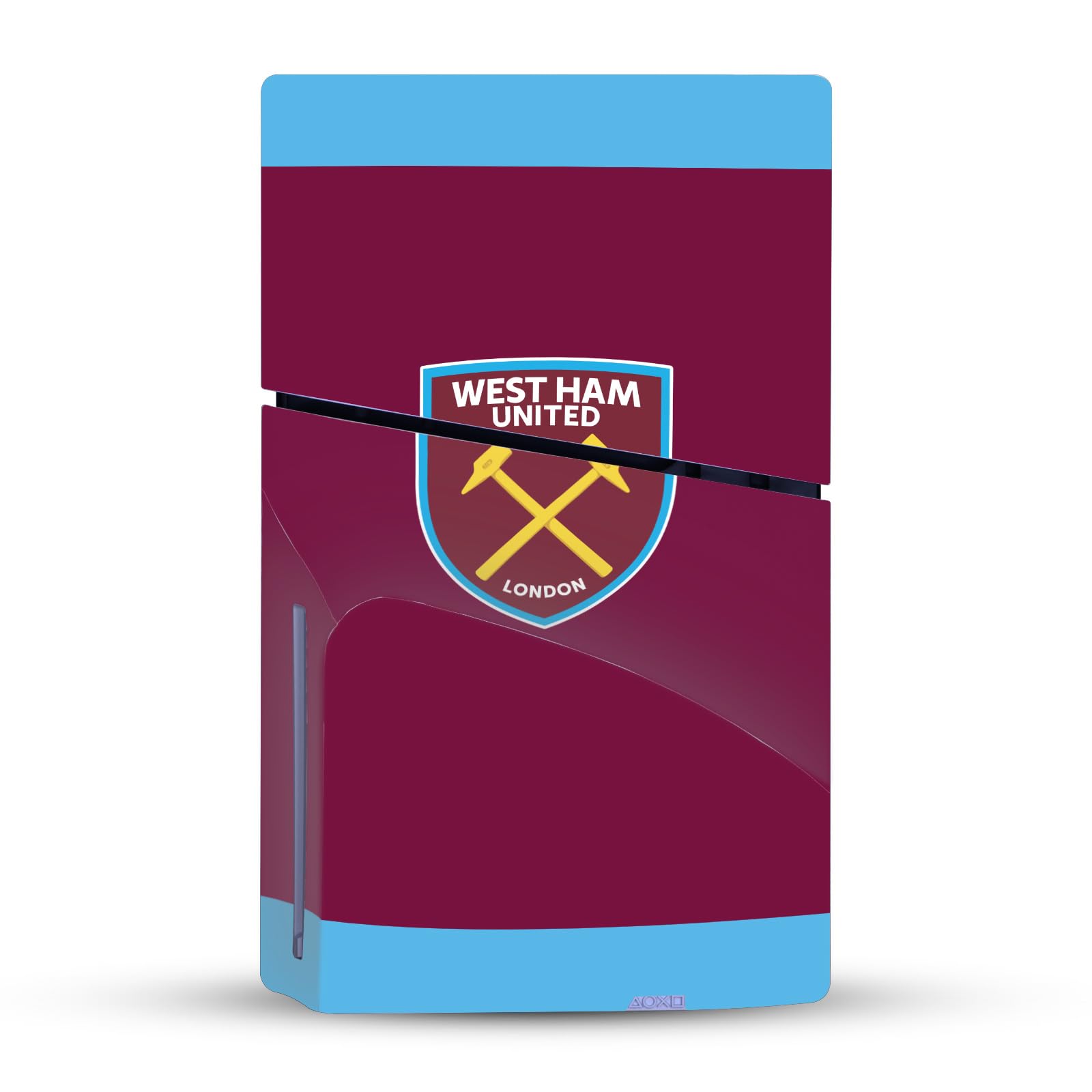 Official West Ham United FC 1895 Red Crest Vinyl Sticker for Sony PS5 Slim/PRO Disc Edition Console & DualSense Controller - Premium Gaming Skin Decal for Football Fans & Gamers - Perfect for Customizing Your PlayStation 5 Setup