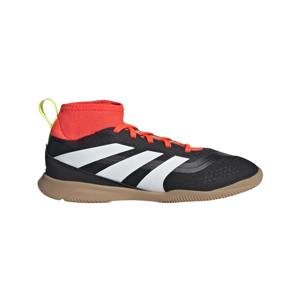 Adidas Predator League Junior Indoor Football Shoes - Black/White/Solar Red - Kids Soccer Cleats for Indoor Training & Matches