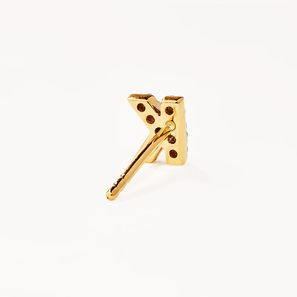 10k Gold Diamond Letter K Single Stud Earring - Elegant Initial Jewelry for Women, Perfect for Gifts, Birthdays & Everyday Wear