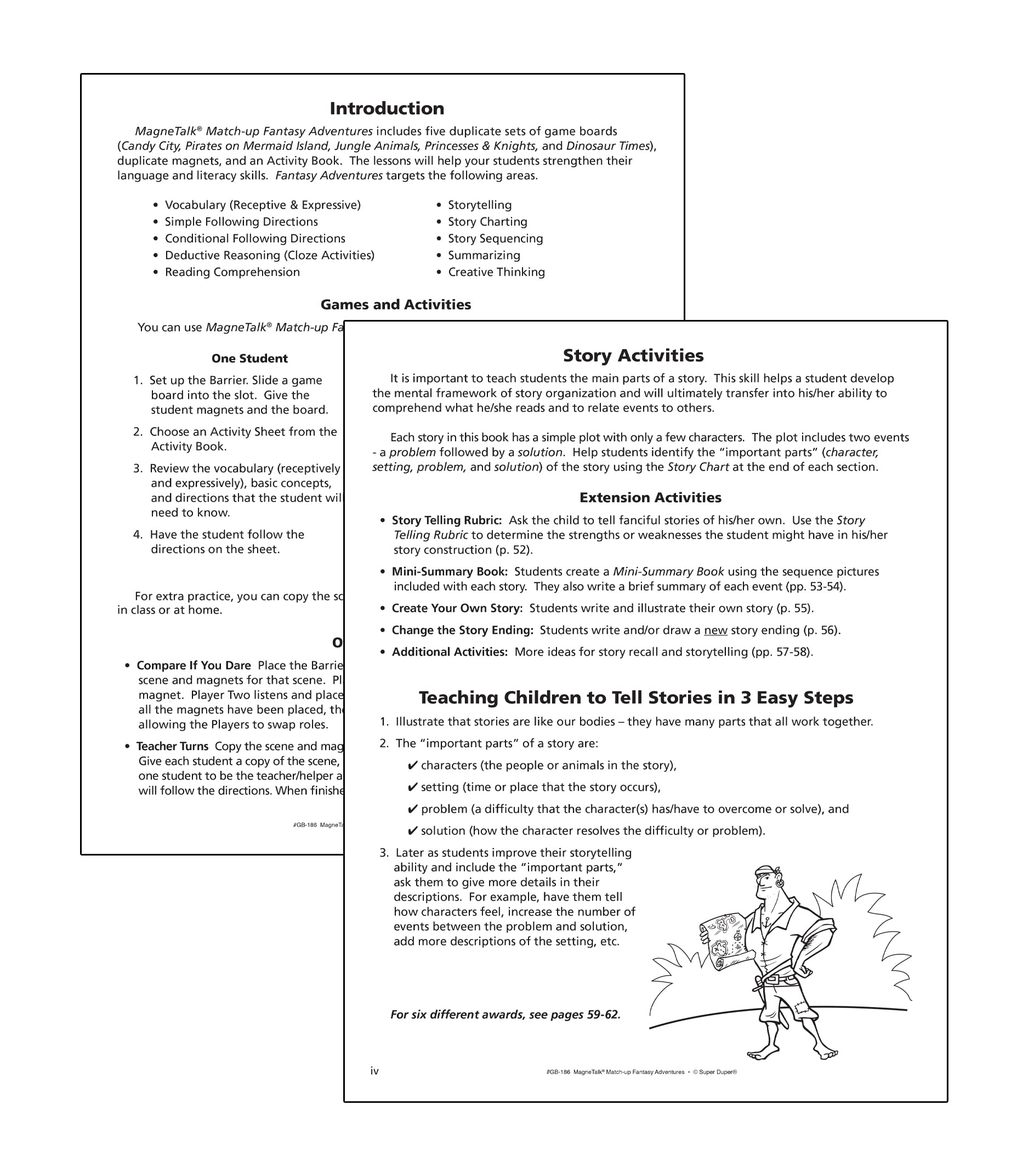 Super Duper Publications Magnetic Fantasy Adventure Stories Match-Up Barrier Game - Kids Educational Learning Resource for Speech & Language Development - Perfect for Classroom & Homeschool Activities