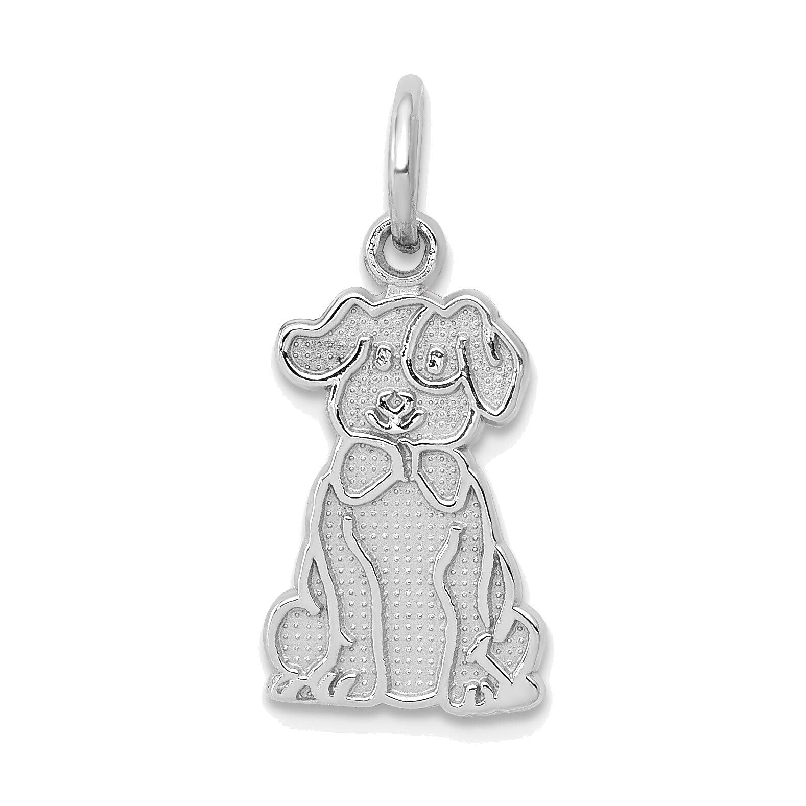 14kt White Gold Puppy Charm Pendant - Perfect Gift for Dog Lovers