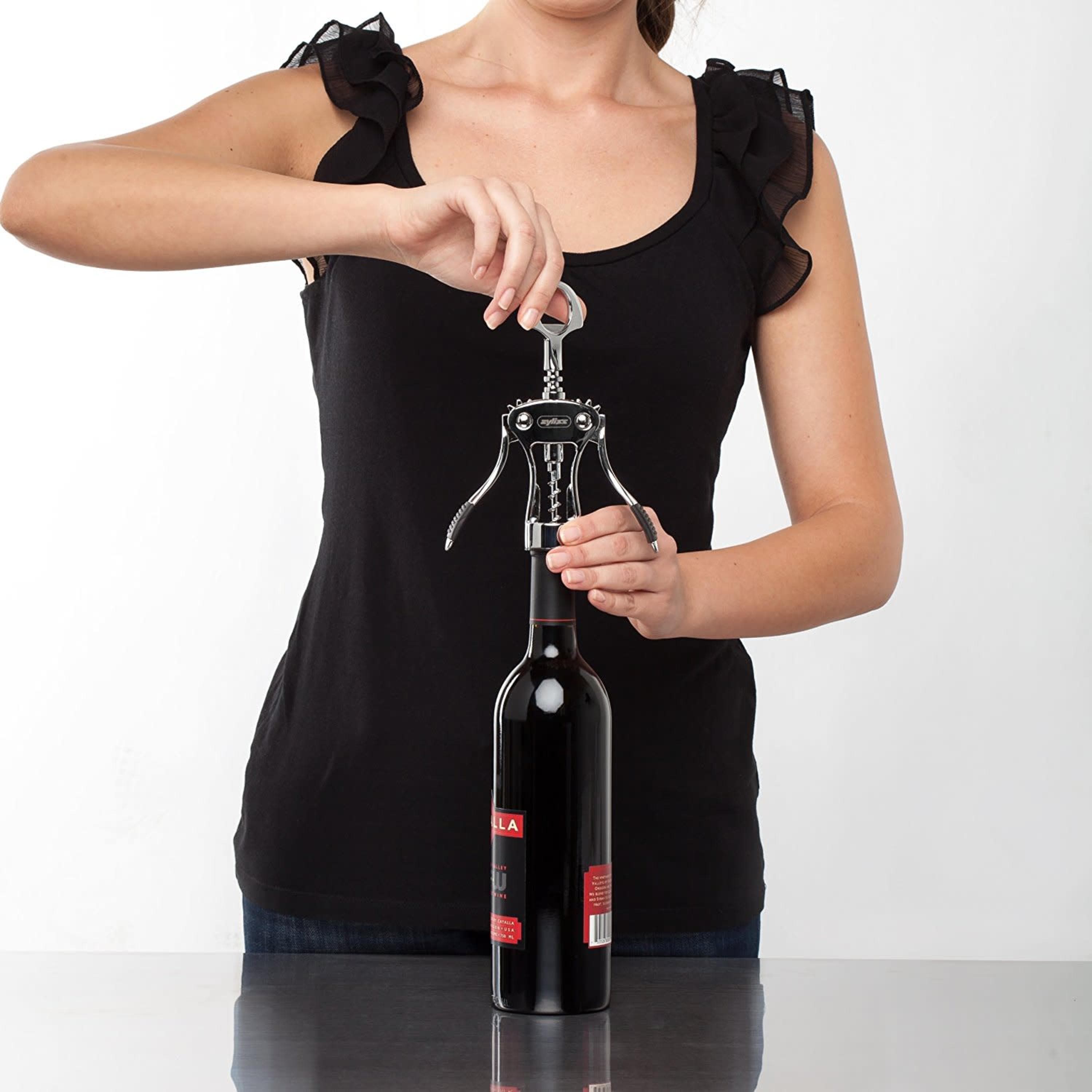 Zyliss Easy Corkscrew & Wine Bottle Opener - Premium Stainless Steel Wine Key for Smooth Cork Removal | Perfect for Home Bars, Restaurants, and Wine Tasting Parties