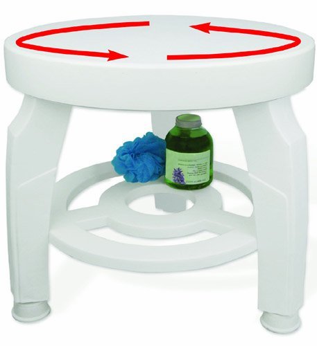Rotating Shower Stool with Non-Slip Base - Adjustable Height Bath Seat for Elderly & Disabled - Perfect for Bathroom Safety and Relaxing Shower Experience