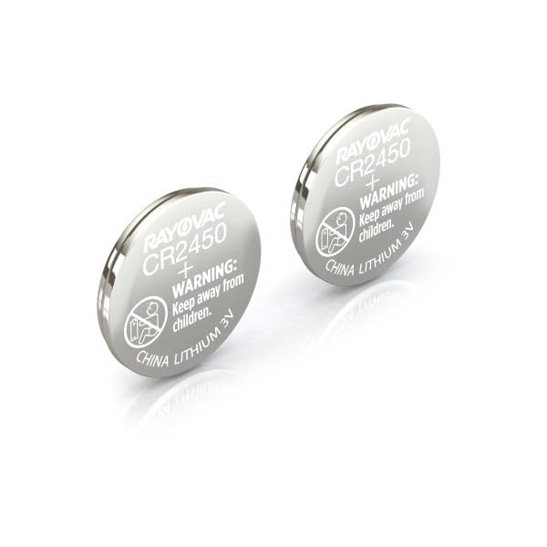 Rayovac CR2450 3V Lithium Coin Cell Battery (2-Pack) - Long-Lasting Power for Watches, Calculators, and Key Fobs