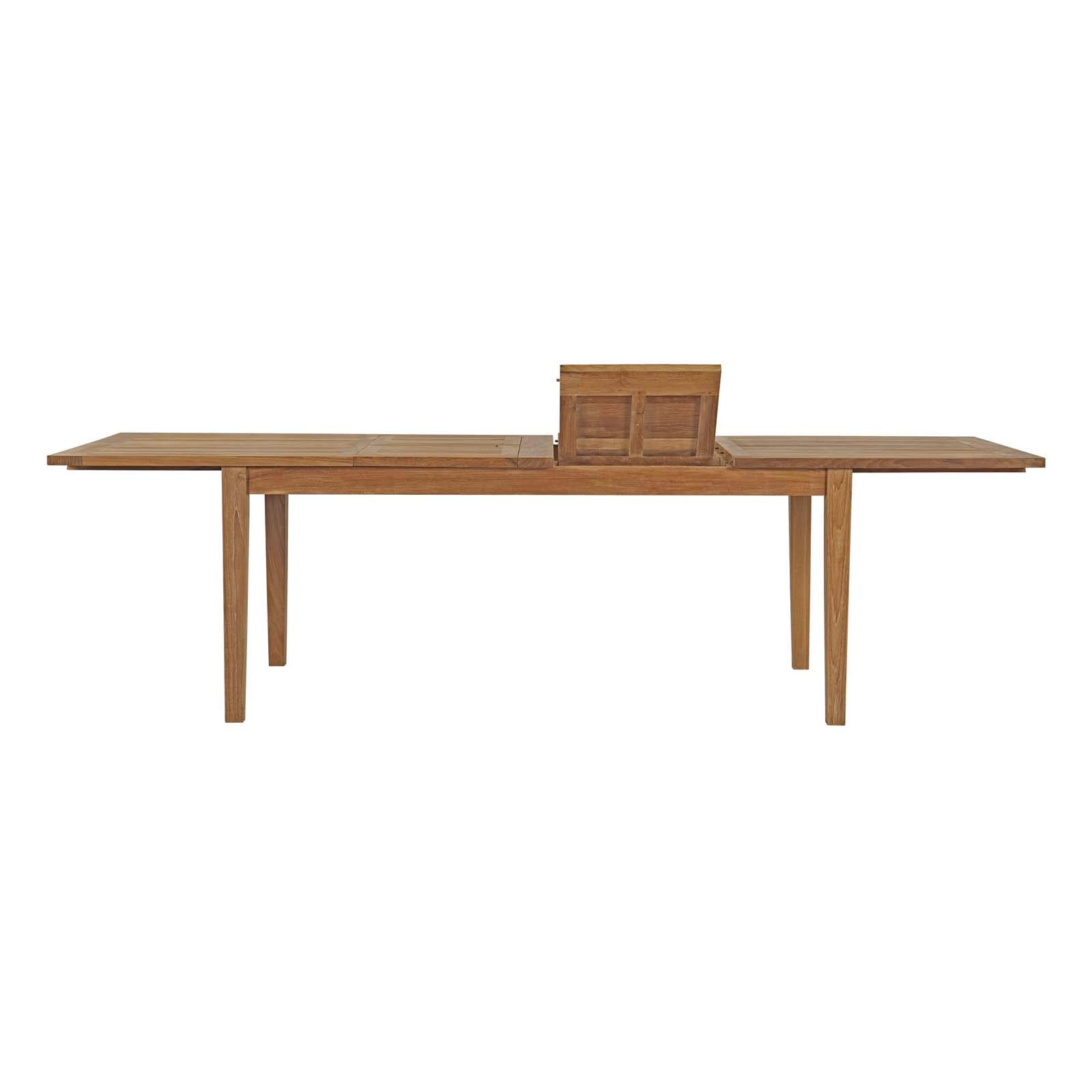 Modern Contemporary Outdoor Patio Dining Set - Wooden Balcony Garden Side Table & Chairs (Natural Finish) - Perfect for Backyard, Poolside & Small Space Entertaining