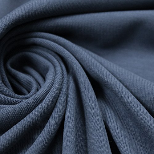 Premium Modal Poly Sand Wash Jersey Cupro Knit Fabric - Soft Stretch Denim Blue Textile for DIY Fashion, Dresses & Home Decor Projects