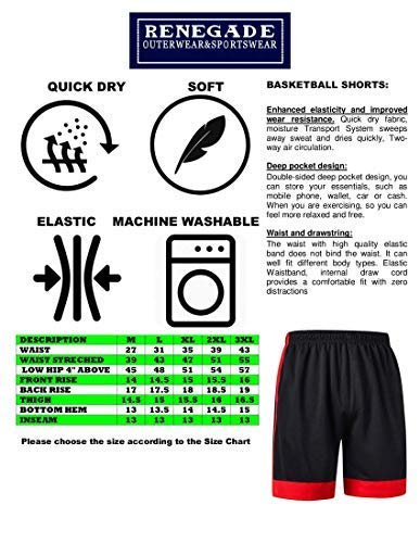 Best Men's Basketball Shorts - Breathable Quick-Dry Athletic Shorts for Basketball & Sports - Perfect for Training, Gym & Outdoor Activities