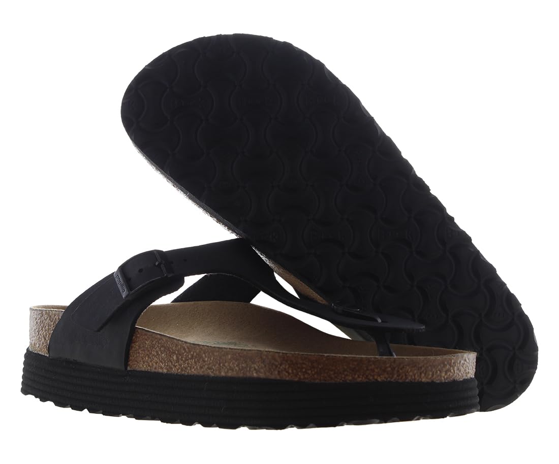 Birkenstock Unisex Gizeh Thong Sandals - Comfortable Cork Footbed, Adjustable Straps - Perfect for Beach, Pool & Casual Wear (Black)