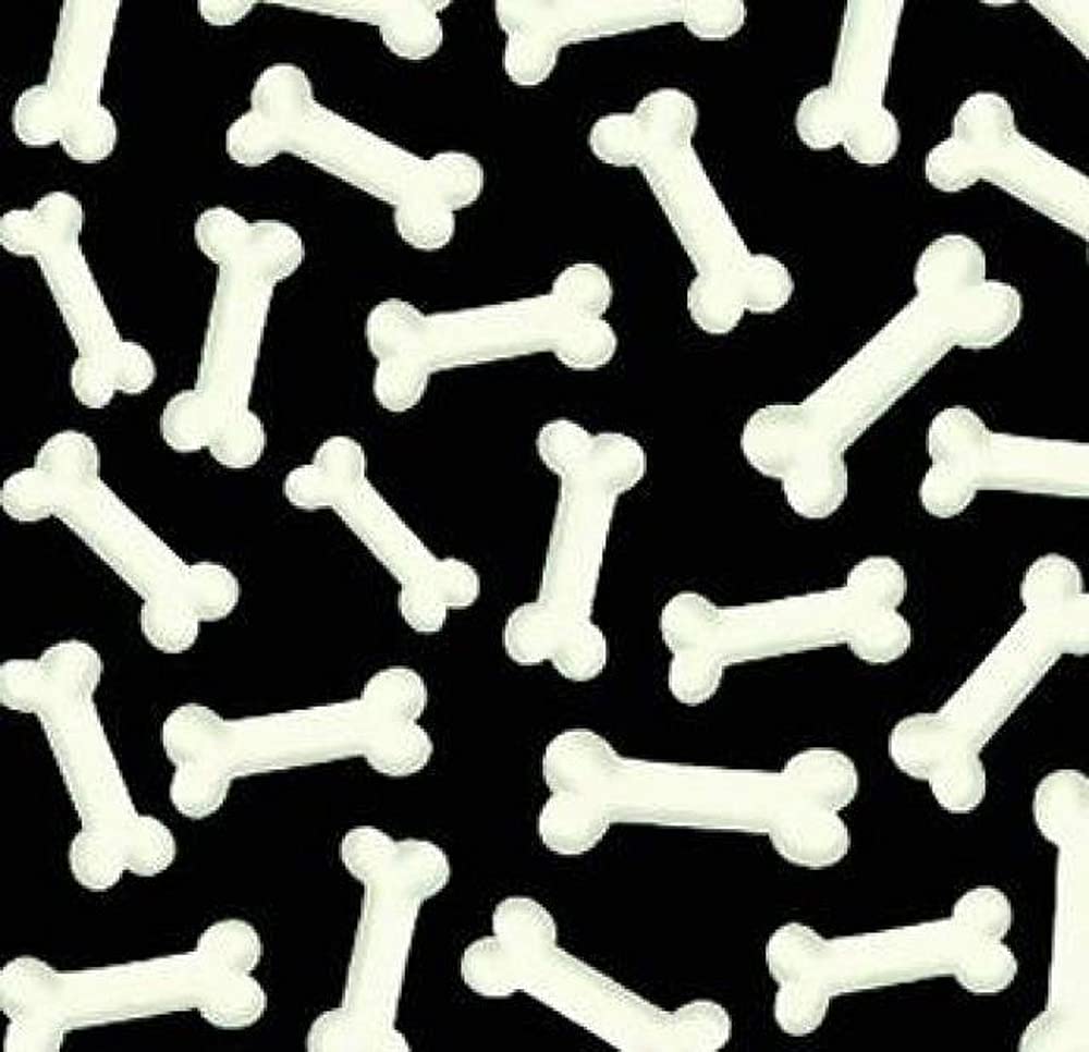 Pico Textiles Black Fleece Fabric for Dog Bones - Sold by Yard & Bolt - Soft Pet Toy Material - Style 17030 - Bulk Discounts Available - Perfect for DIY Dog Toys, Pet Bedding & Craft Projects