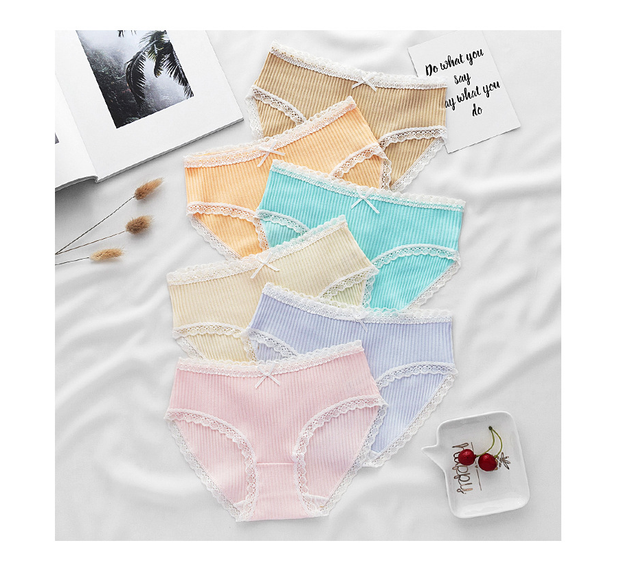 Women's Cotton Underwear Pure Color Comfortable Briefs - Perfect for Everyday Wear & Lounge