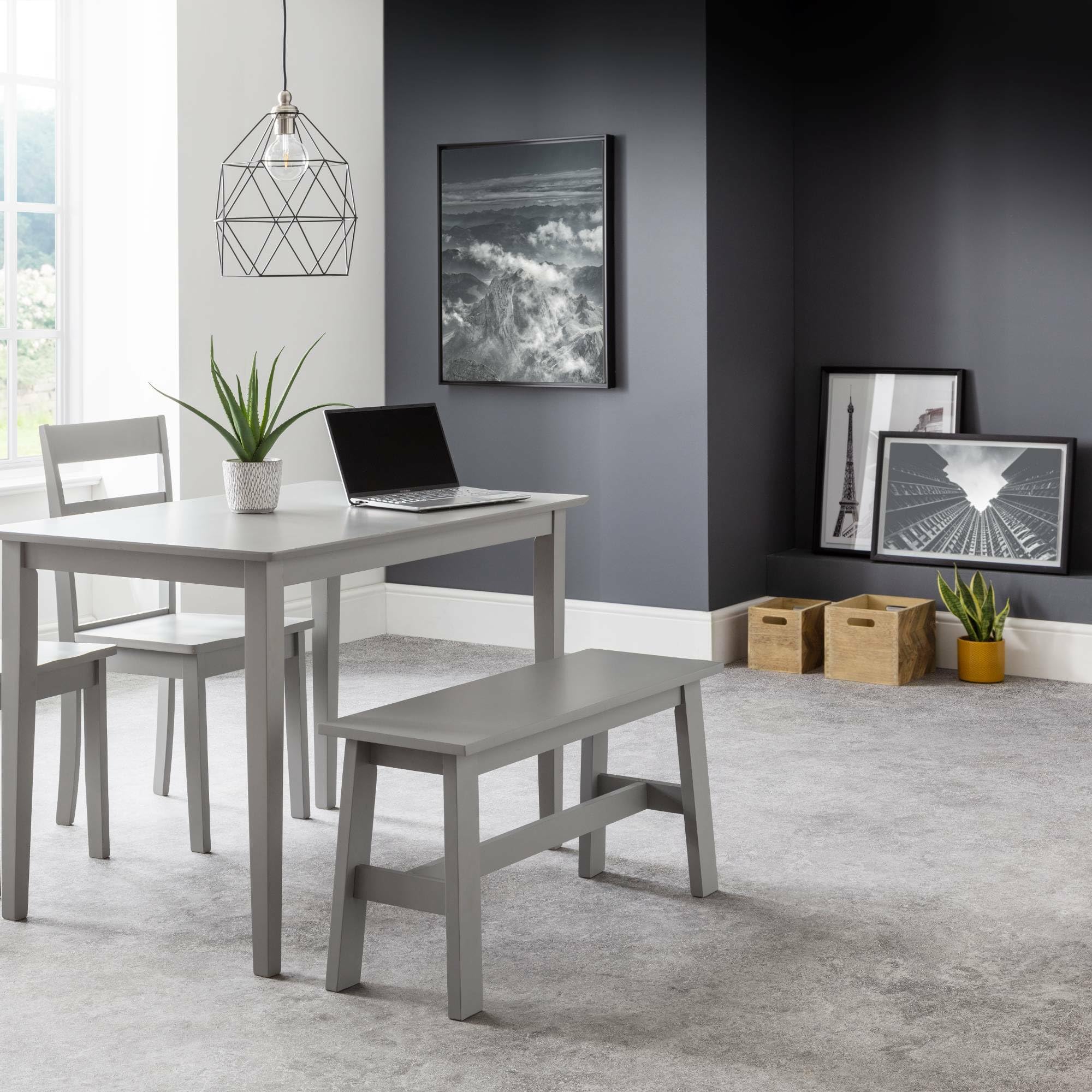 Modern Grey Kobe Dining Table - Elegant 6-Seater Wooden Table for Kitchen, Dining Room & Small Space | Perfect for Family Meals & Entertaining Guests