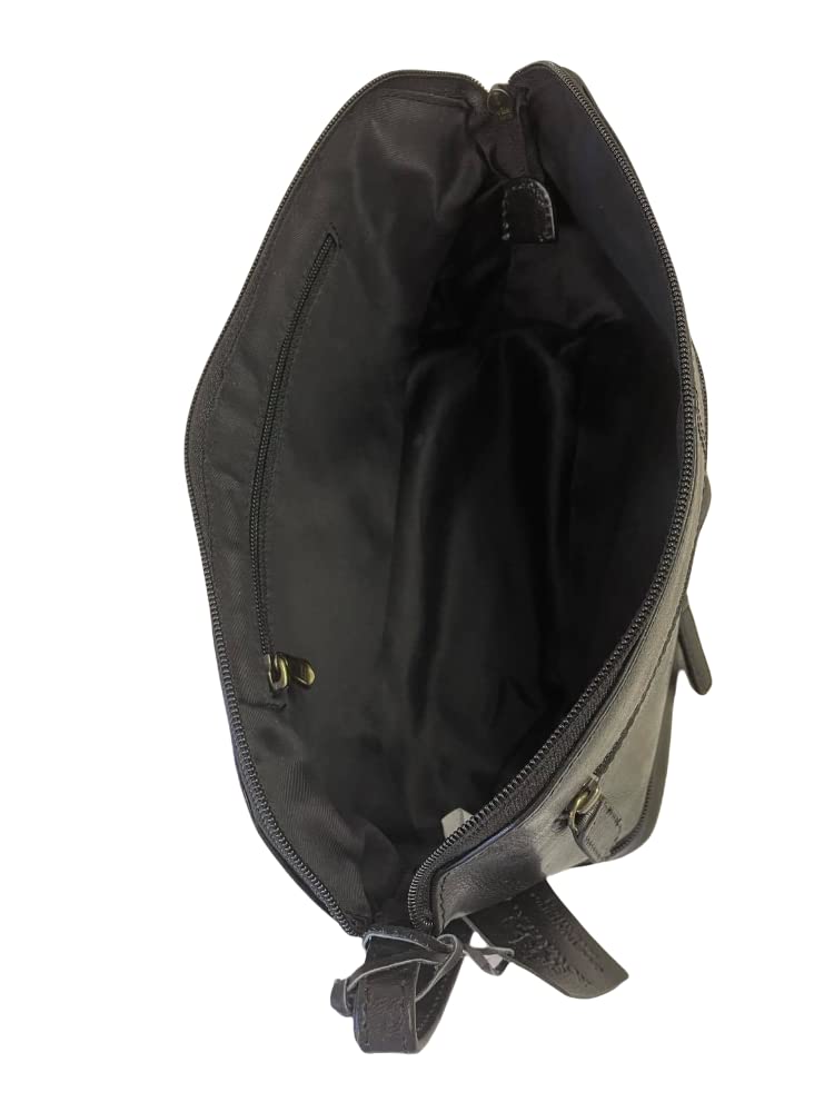 Rowallan Men's Soft Black Leather Travel Toiletry Bag with Frame - Perfect for Business Trips, Gym, and Weekend Getaways