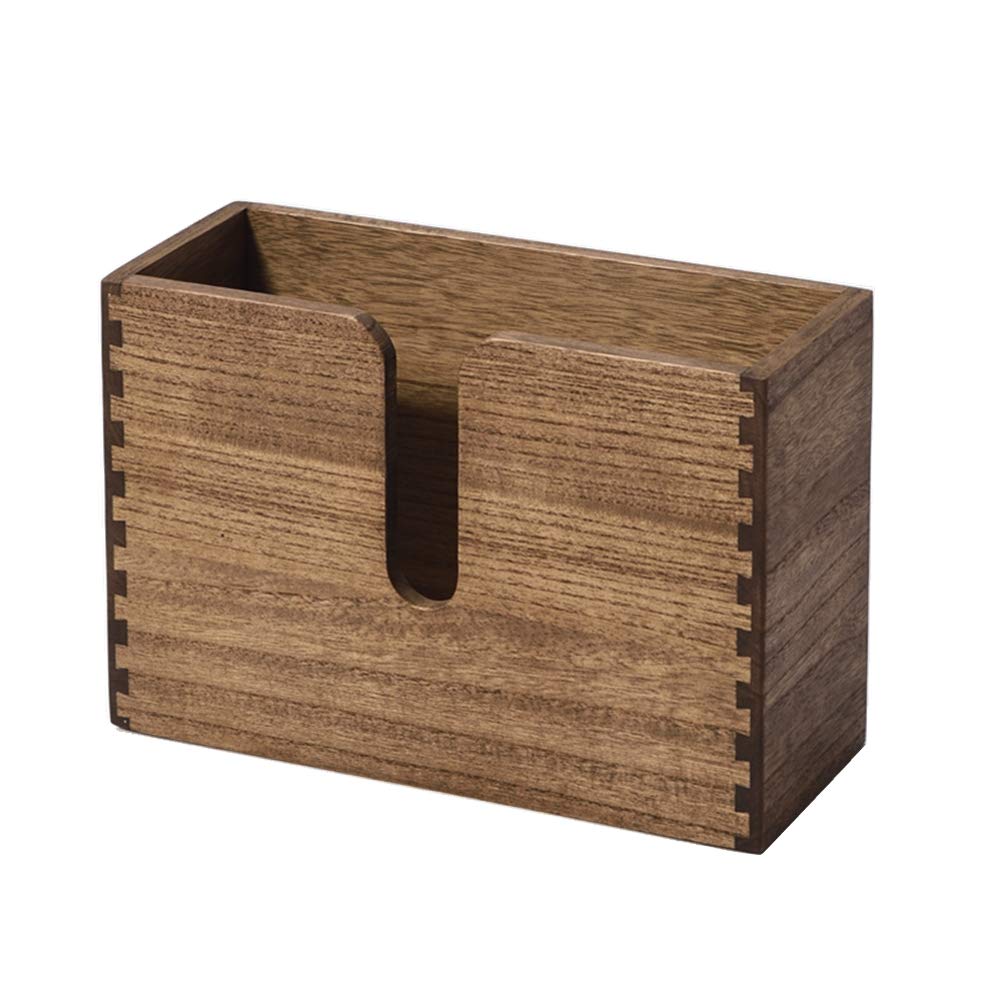 Kirigen Wood Wall Mounted Paper Towel Dispenser - Dark Brown Kitchen & Bathroom Paper Towel Holder for C Fold, Z Fold, Trifold Tissues - Space Saving Home & Office Organization Solution