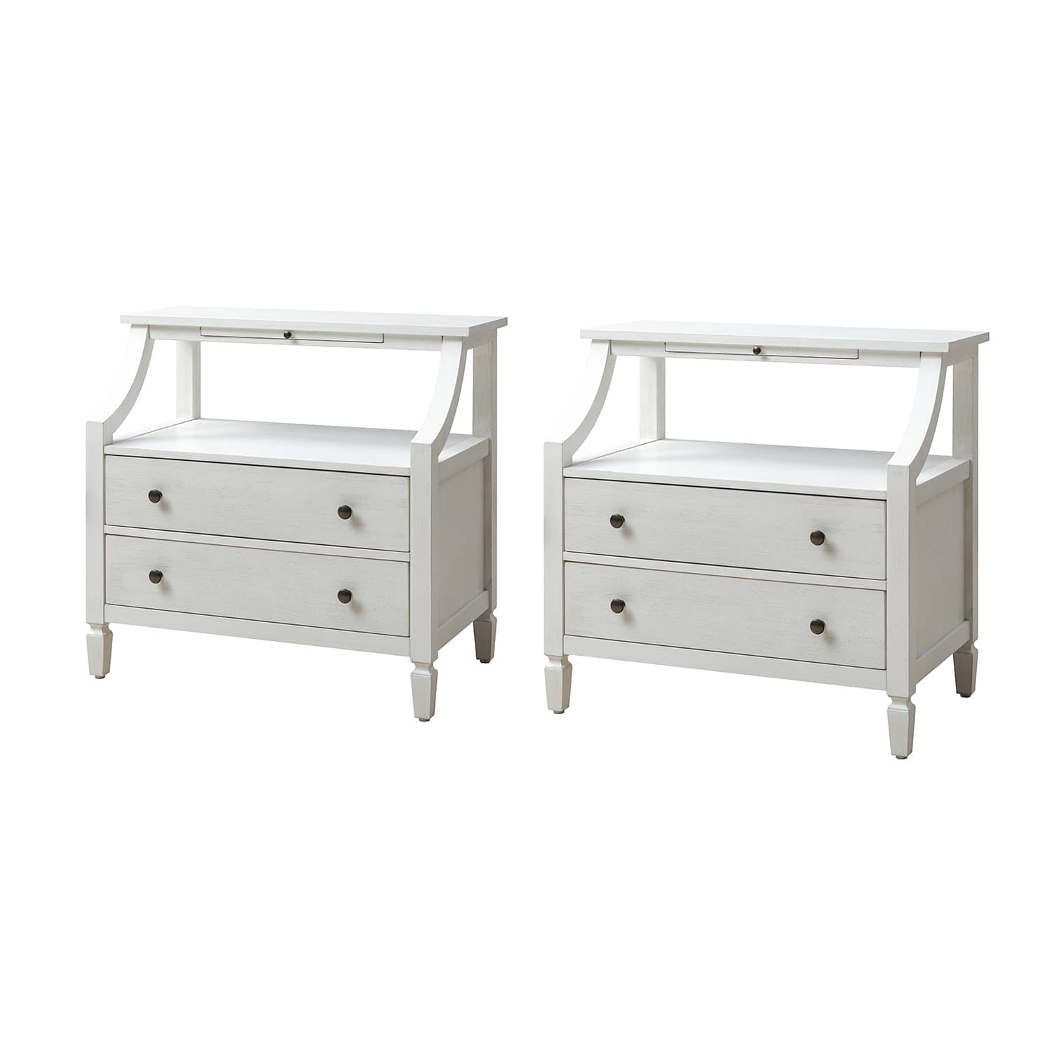 Grace 2-Drawer Nightstand with USB Charging Ports & Power Outlets - Modern Bedside Table for Bedroom, Living Room & Office Use