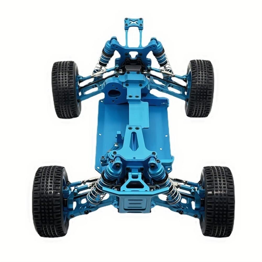 LYunce Metal Upgrade Parts for WLtoys 1/14 144010 144001 144002 RC Cars - Durable Aluminum Frame Replacement Kit (Blue) - Perfect for Off-Road Racing & DIY RC Car Modifications