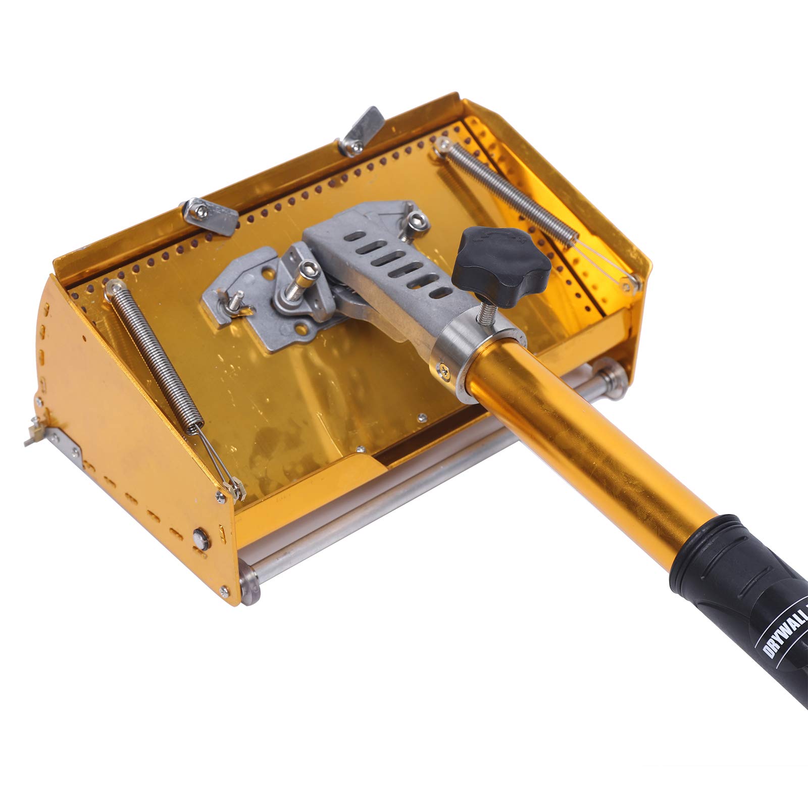 9.8 Inch Drywall Flat Finishing Box with Adjustable 40-63.8 Inch Handle - Professional Drywall Tool for Smooth Wall Finishing - Perfect for Home Renovation and Construction Projects (US Stock)