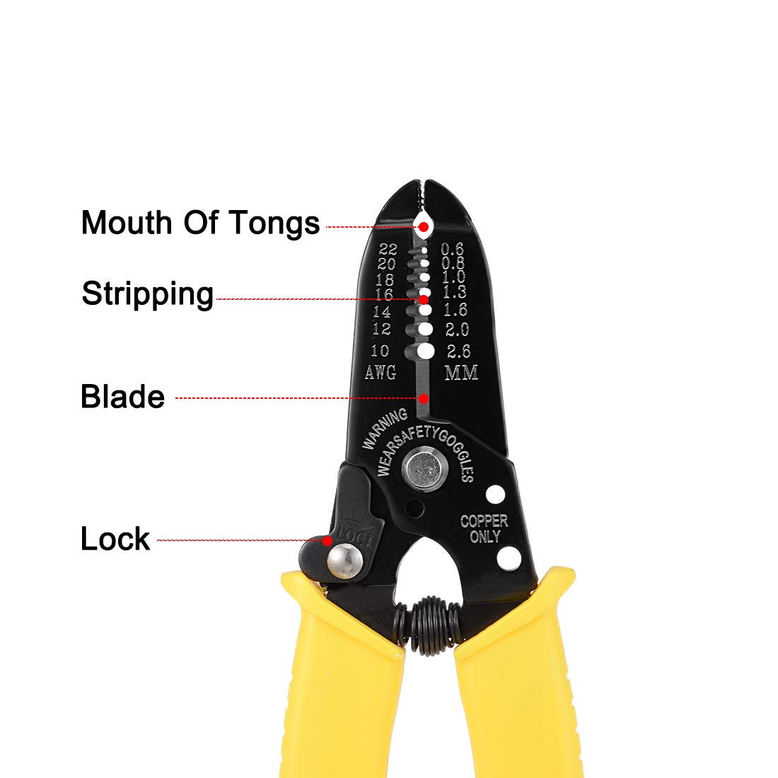 Professional Wire Stripper Tool - 10-22 AWG Wire Cutter, Crimper & Multi-Function Hand Tool for Electrical Work (Yellow) - Perfect for DIY Projects, Home Repairs & Professional Electricians