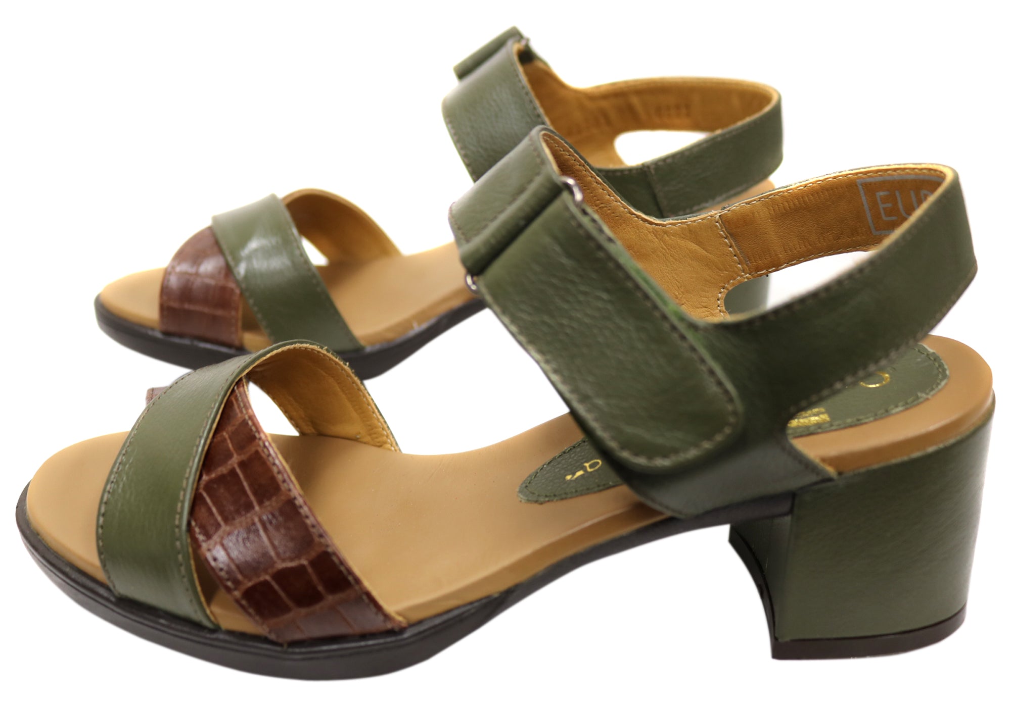 Vivian Women's Comfortable Leather Mid Heel Sandals - Stylish & Breathable Open Toe Shoes for Work, Party & Summer Outfits