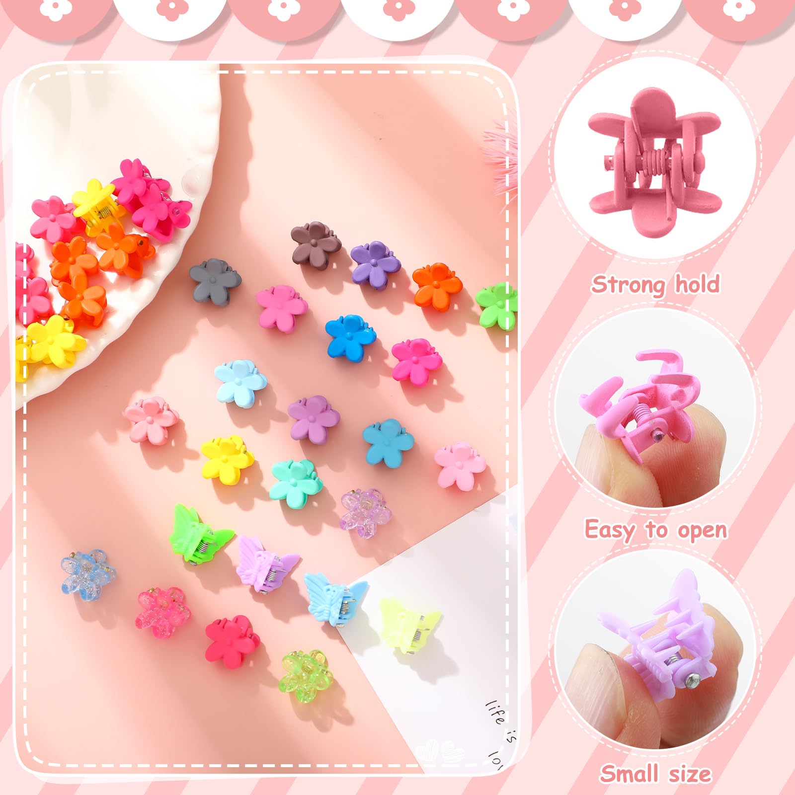 112 Pcs Baby Hair Clips Set - 28 Color Mini Flower & Butterfly Hair Accessories for Girls & Toddlers - Small Claw Clips with Organizer Box - Cute Hair Bows for Daily Use, Parties & Photo Shoots