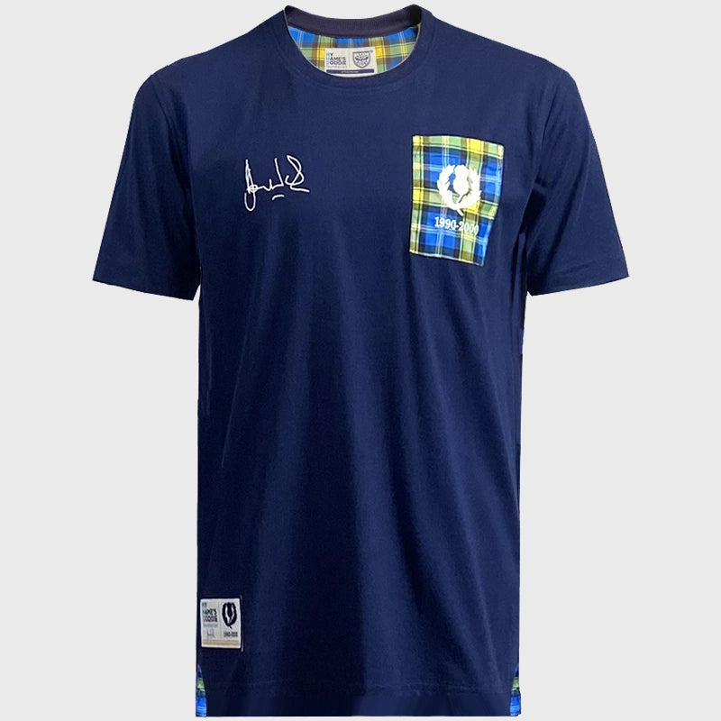 Ellis Rugby Doddie Weir Tartan Cotton T-Shirt - Men's Casual Vintage Style Tee for Rugby Fans and Scottish Heritage Lovers | Perfect for Game Day, Pub Outings, and Casual Wear