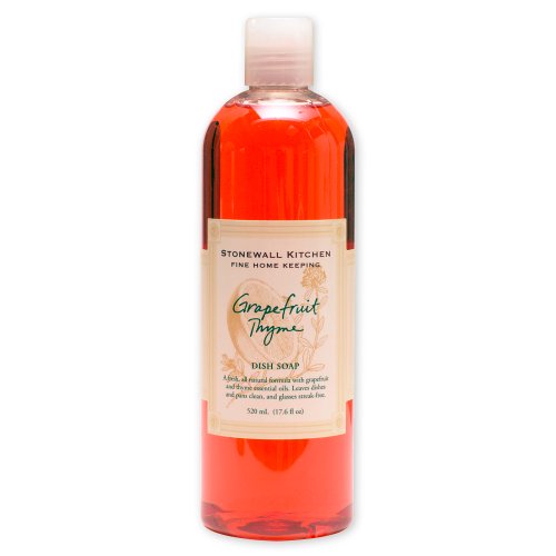 Stonewall Kitchen Grapefruit Thyme Dish Soap - 17.6 fl oz Natural Hand Dishwashing Liquid for Greasy Pots & Pans - Perfect for Kitchen, Camping & RV Use