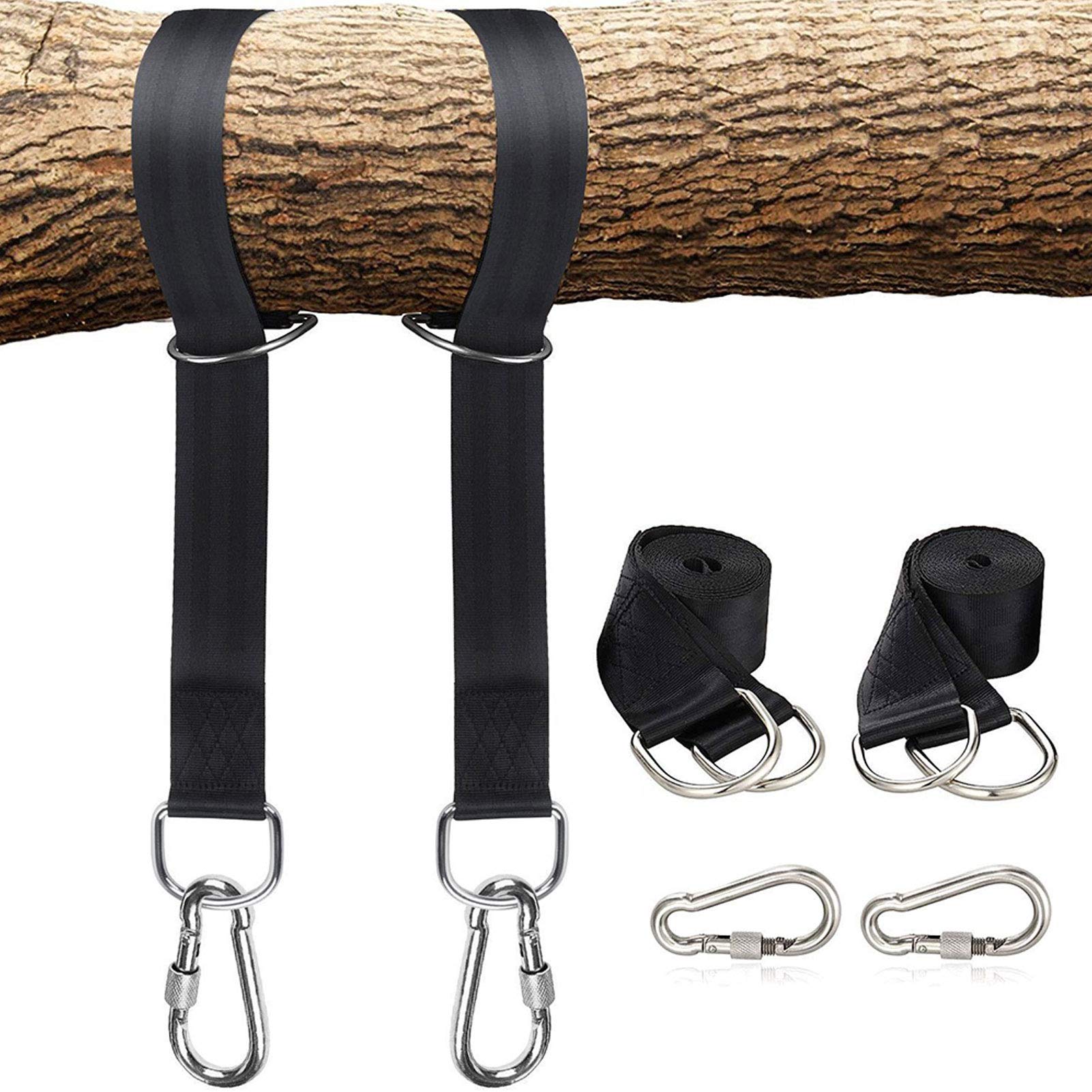 RiToEasysports Safety Strap Swing Kit - Heavy Duty Nylon Rope Belt (3M x 5cm) with 2 Mountaineering Buckles & Storage Bag for Tree Swing Hammocks, Backyard Playground, and Outdoor Amusement Facilities - Perfect for Kids Play Areas, Parks, and Garden Relaxation