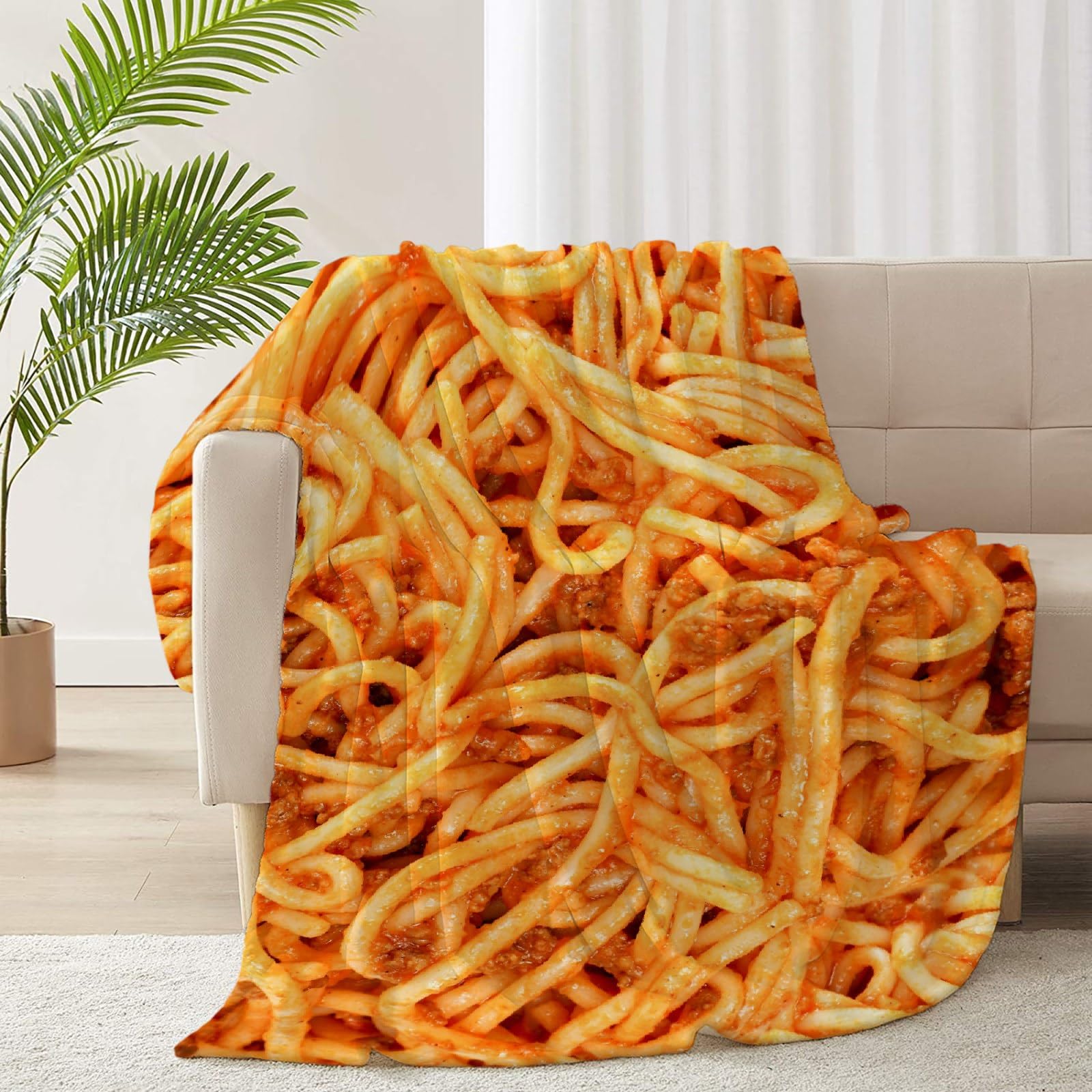 Tomato Spaghetti Pattern Throw Blanket - Ultra Soft & Cozy 40