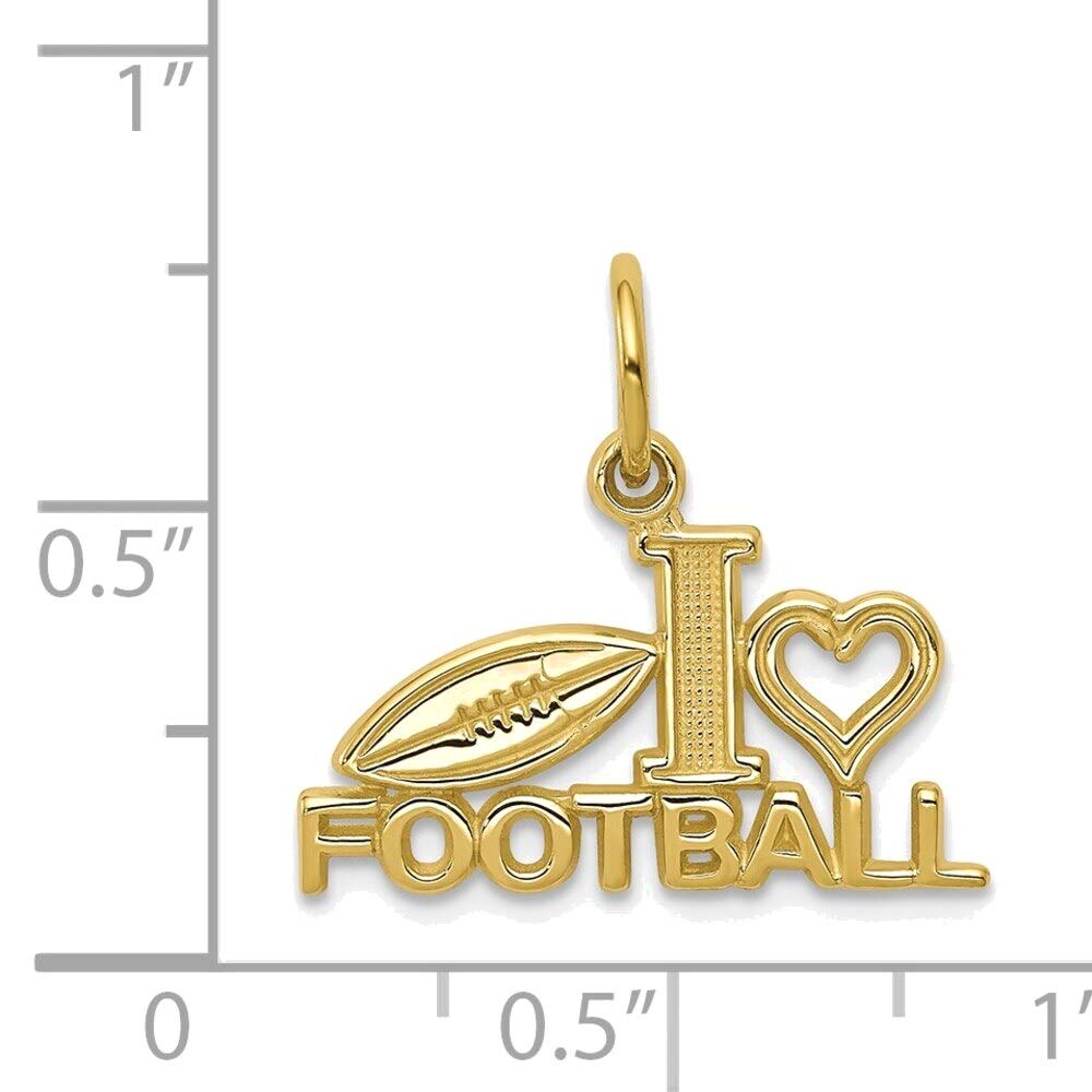 10K Yellow Gold Football Charm Jewelry for Sports Fans