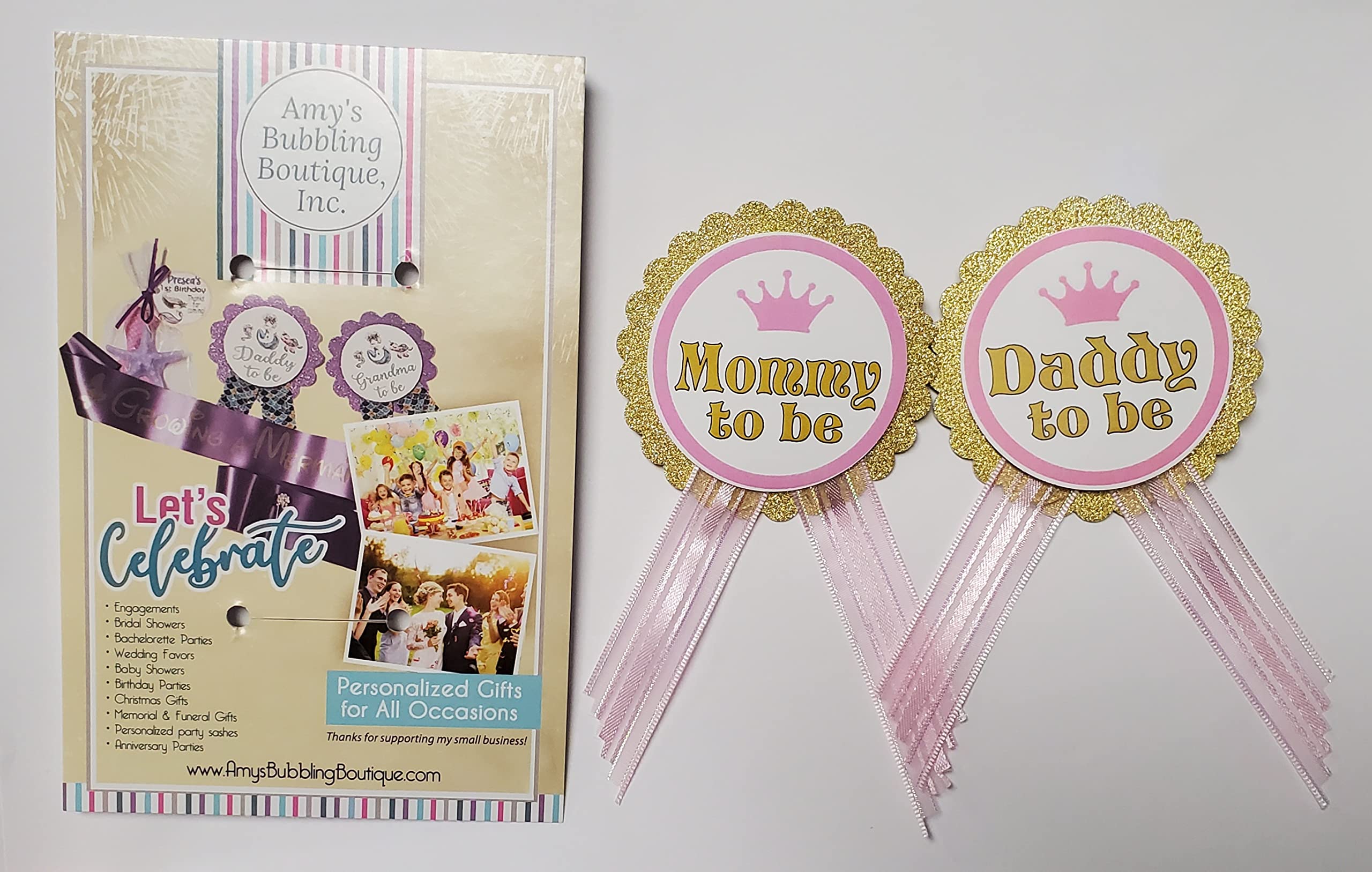 Pink & Gold 'It's a Girl' Baby Shower Pin Set - Daddy to Be & Mommy to Be Pins for Baby Sprinkle Celebrations - Perfect Gender Reveal & Pregnancy Announcement Accessories