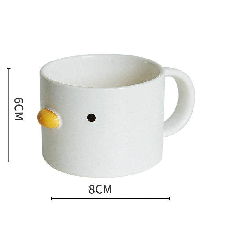 Cute Duck Shaped Ceramic Coffee Mug - Kawaii Duck Cup for Tea, Hot Chocolate & Gifts - Perfect for Home, Office & Cozy Morning Drinks