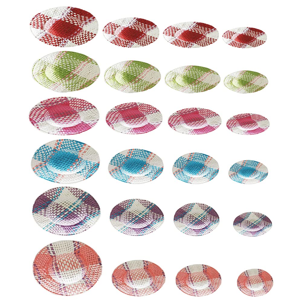 24 Pcs Mini Straw Hats - Tiny Dollhouse Hats for DIY Crafts, Party Decorations & Miniature Scenes - Perfect for Fairy Gardens, DIY Projects & Home Decor Accessories