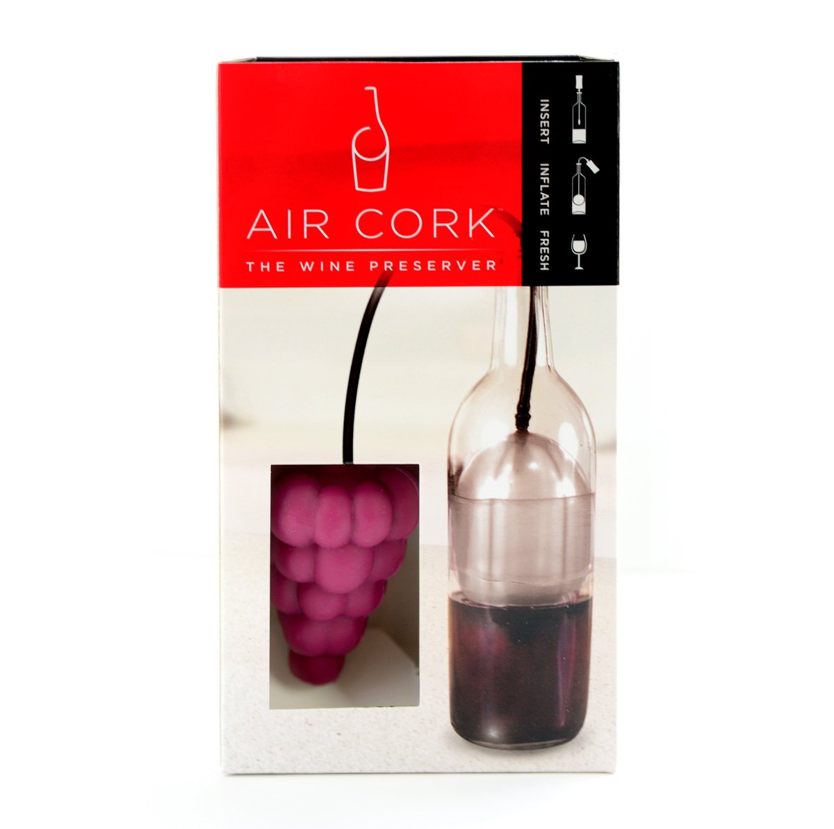 Premium Wine Preserver Stopper (Burgundy) - Reusable Wine Saver for Red & White Wines - Airtight Vacuum Sealer - As Seen on Shark Tank - Perfect for Home Bars, Restaurants & Wine Tasting Parties