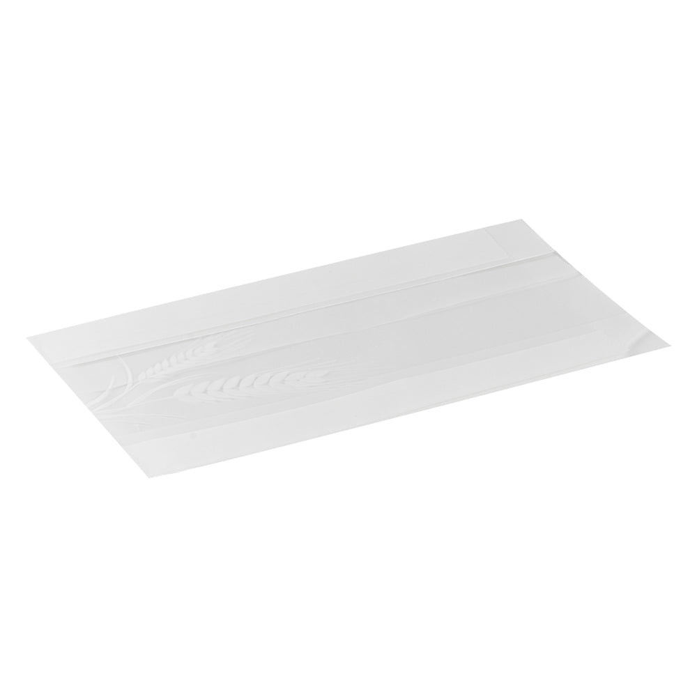 Greaseproof White Paper Bread Bags - Micro Perforated, Wheat Pattern (4.5