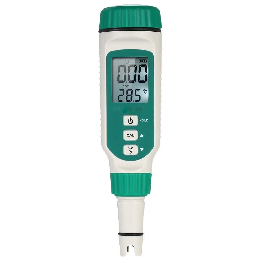 FSYSM Portable Soil pH Meter - Digital Handheld ATC Salinity Tester for Saltwater Pools, Aquariums, Food & Gardening | Measures pH, Salinity & Conductivity | Perfect for Hydroponics, Agriculture & Water Testing