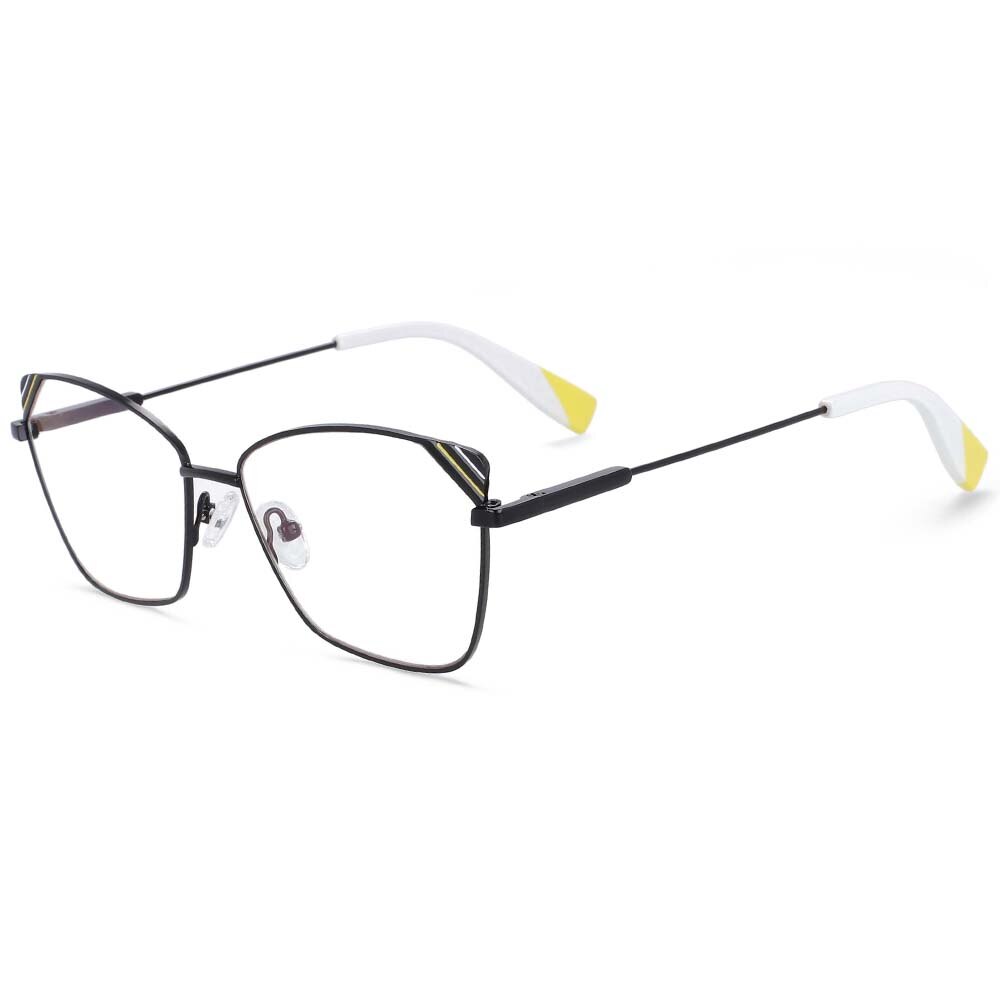 CCspace Women's Full Rim Square Cat Eye Eyeglasses 54125 - Lightweight Alloy Frame, Fashionable Reading Glasses for Office, Driving & Daily Use