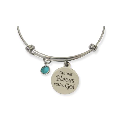 Oh The Places You'll Go! Inspirational Bracelet - Perfect Graduation Gift for Her, Motivational Jewelry for New Beginnings & Life Adventures - Ideal for Graduation Ceremonies, Career Milestones & Travel Inspiration