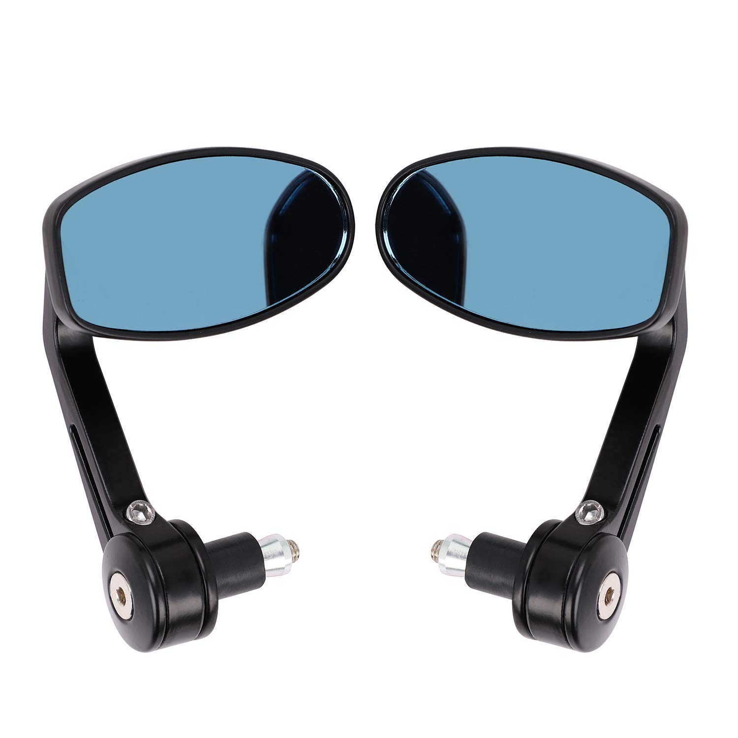 Universal Fit Motorcycle Bar End Mirrors - Rear View Side Mirrors for Dirt Bike, ATV, Quad, Street Bike, Snowmobile & Jet Ski - Durable Handlebar Mount for Adventure Riding & Off-Road Use