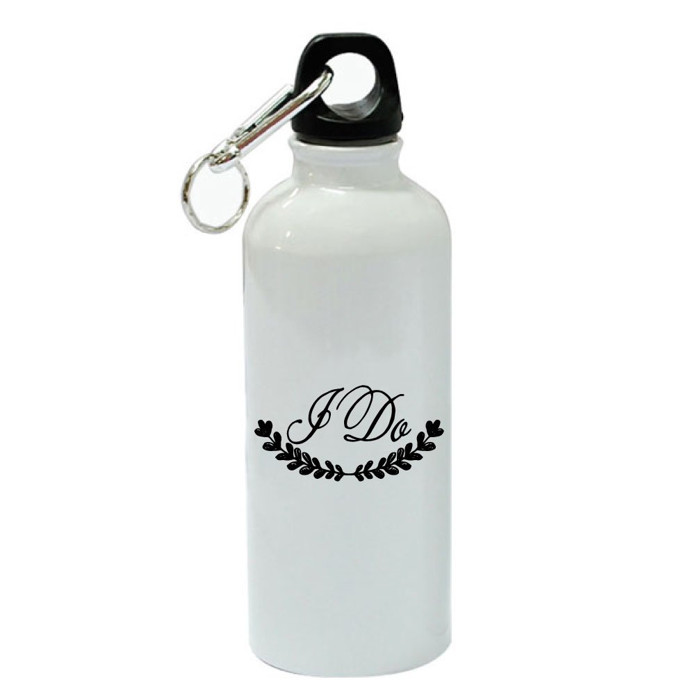 I Do White Aluminum Sports Water Bottle - 20 oz Insulated Stainless Steel Bottle for Gym, Hiking & Outdoor Activities