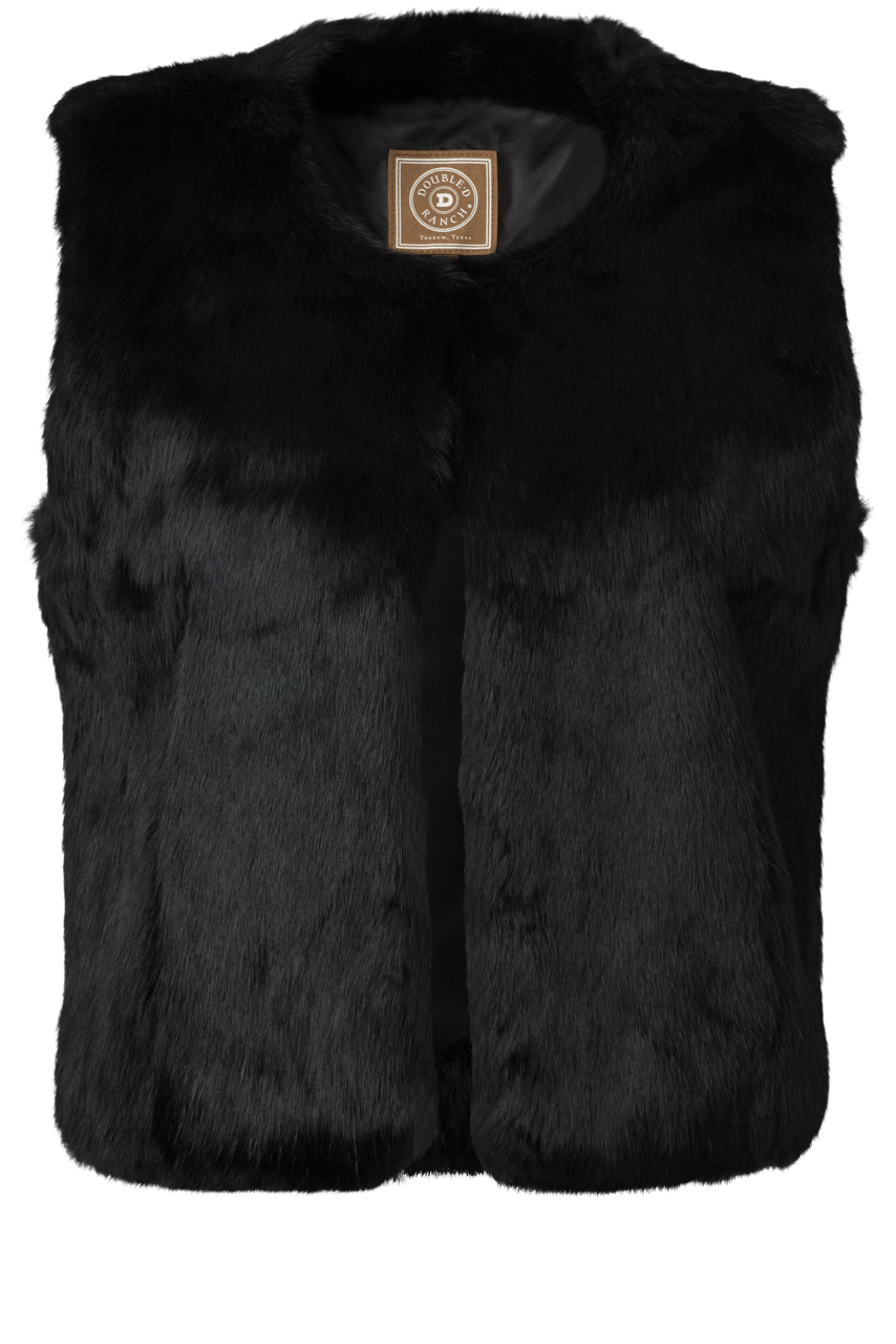 Double D Ranch Women's Rabbit Fur Vest - Cozy Winter Fashion for Outdoor & Casual Wear