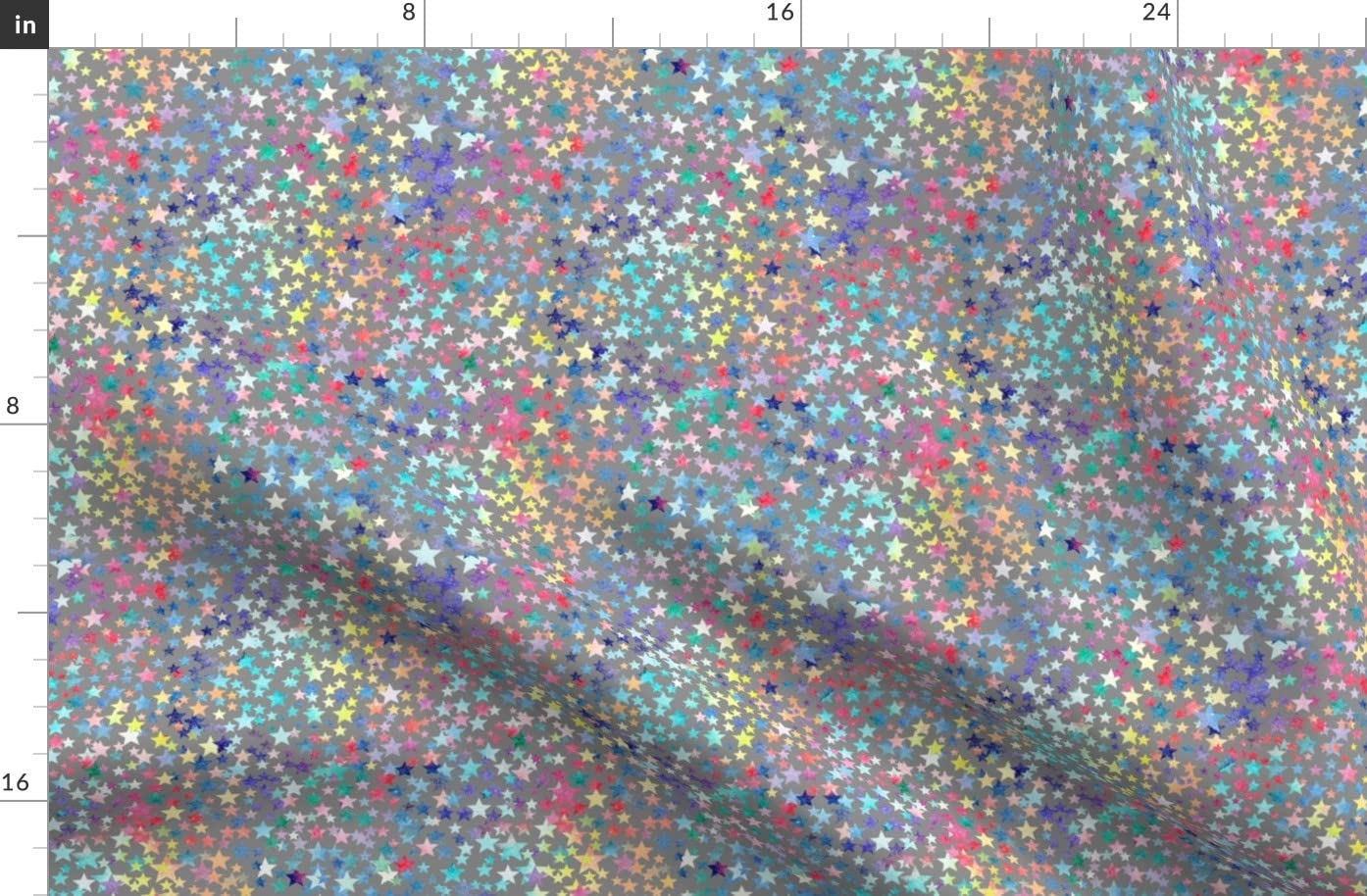 Rainbow Stars Grey Printed Fleece Fabric Fat Quarter - Soft & Cozy for Sewing Blankets, Loungewear, DIY No-Sew Projects - Perfect for Baby Blankets, Pajamas & Home Decor