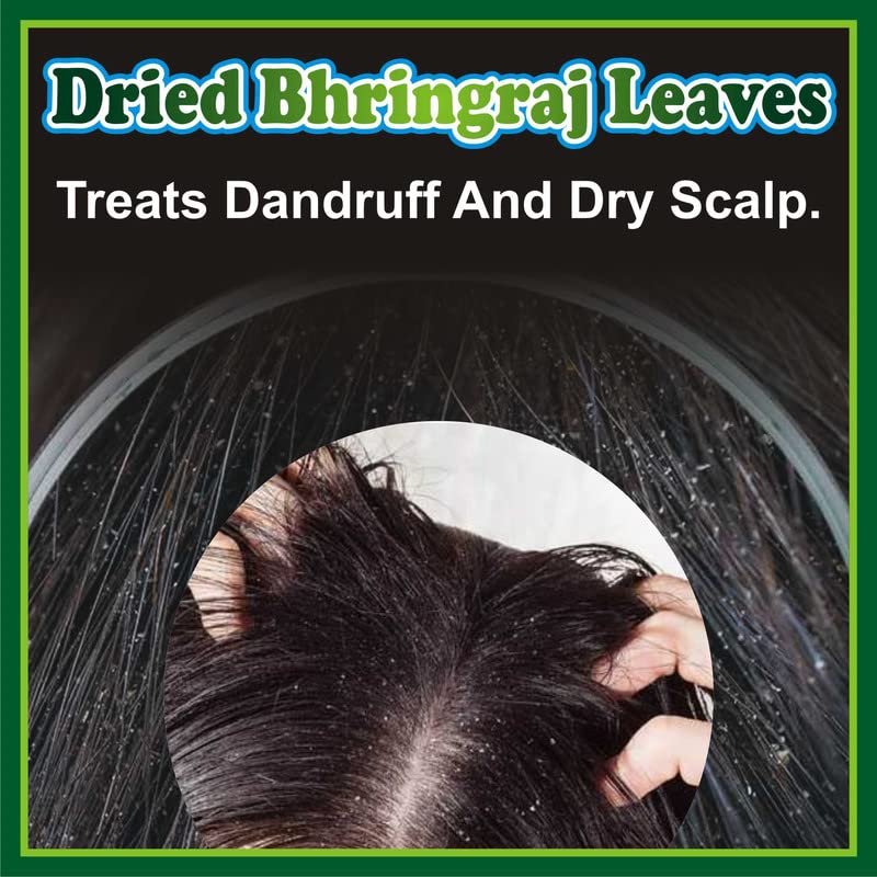 Organic Bhringraj Dry Leaves (50g) - Pure Bhringraj Leaf for Hair Regrowth & Scalp Treatment - Natural Remedy for Dry, Frizzy, Curly, Straight & Wavy Hair - Perfect for DIY Hair Masks & Ayurvedic Hair Care Routines
