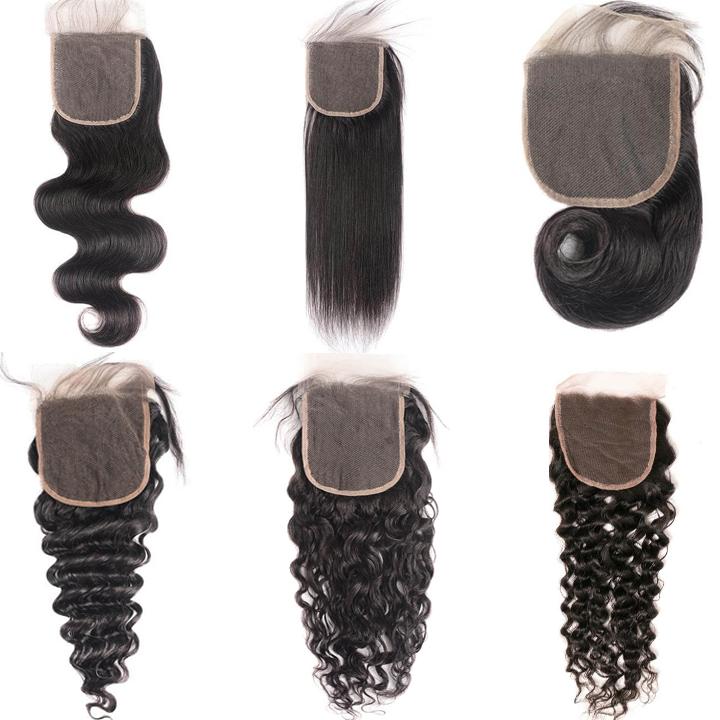 Virgin Human Hair 4x4 5x5 HD Lace Closure - 100% Remy Human Hair Weave - Natural Black Color 10-20 Inches - Perfect for Sew-in Weave, Wig Making & Protective Hairstyles