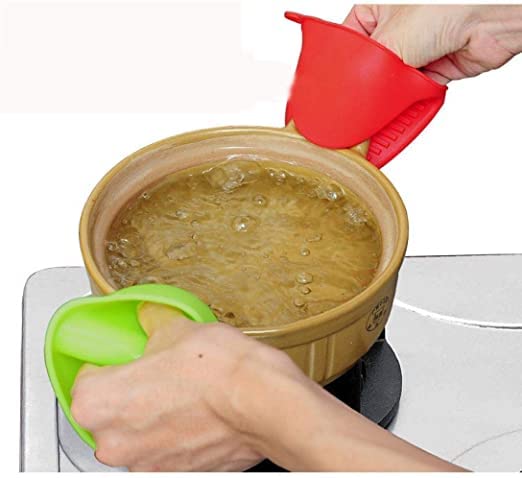 Heat Resistant Silicone Pot Holder & Oven Mitts Set - Non-Slip Cooking Gloves for Baking, Grilling & Kitchen Safety (1 Pair, Multicolor) - Perfect for Hot Pans, Pots & Baking Trays