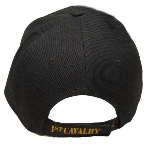 1st Cavalry Division 'The First Team' Shadow Licensed Embroidered Cap - Black Military Hat for Veterans & Collectors | Perfect for Outdoor Activities, Military Events & Casual Wear