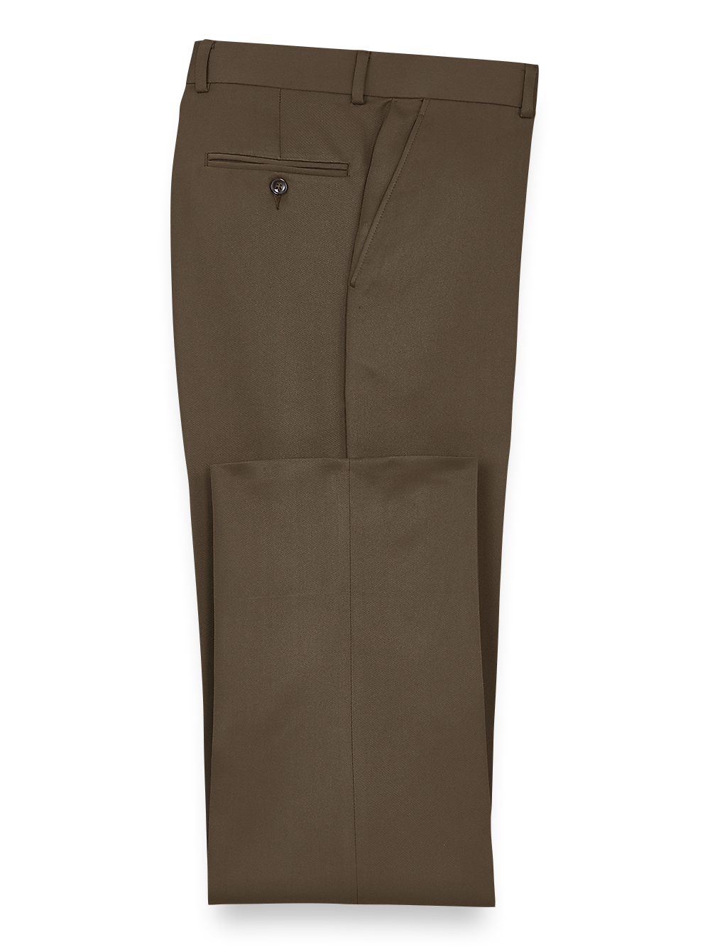Premium Solid Microfiber Flat Front Pants for Men - Comfortable & Stylish Cocoa Brown Office & Casual Wear - Perfect for Business, Travel & Everyday Use