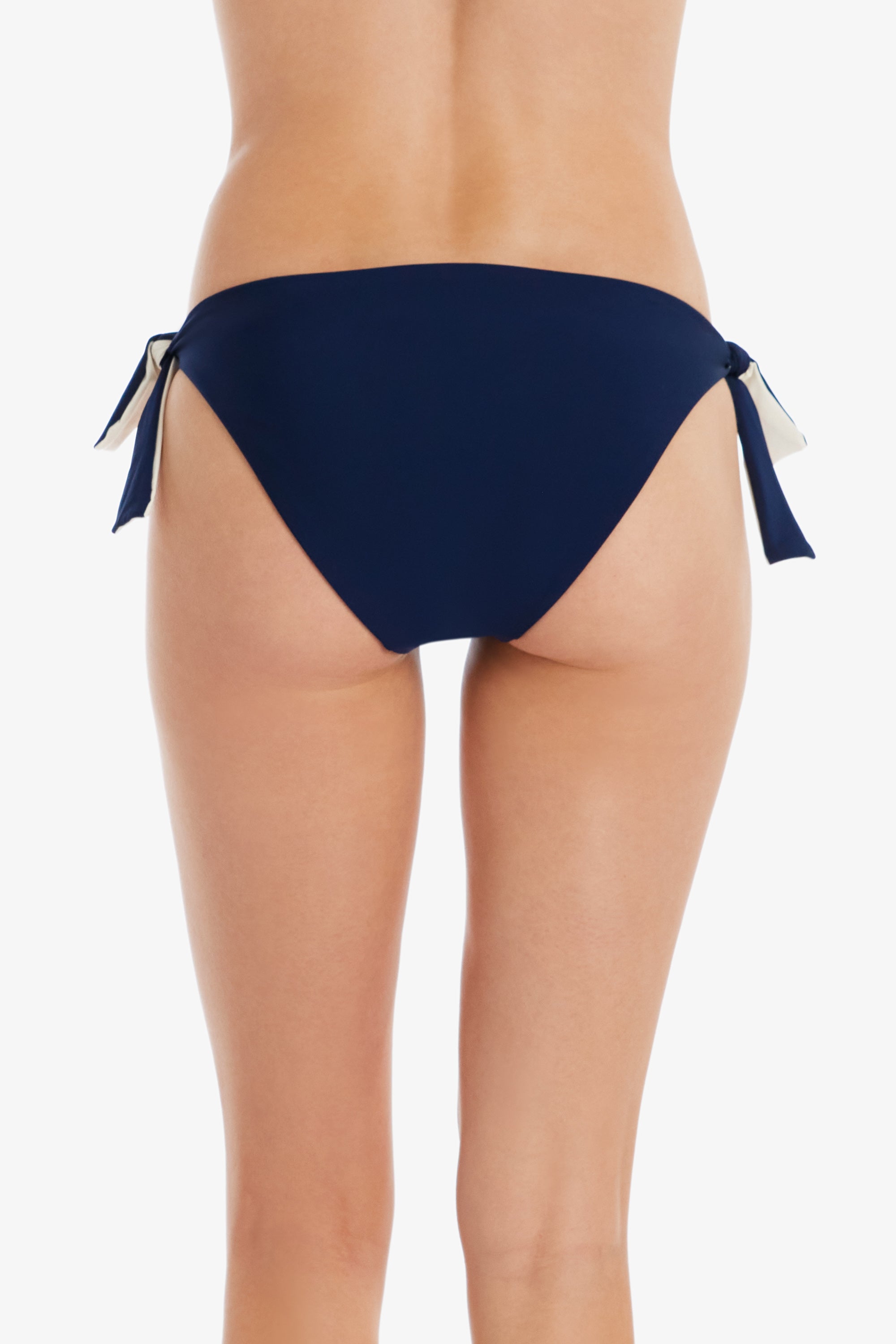 Reversible Tie Hipster Underwear for Women - Navy & Ivory - Comfortable High Waist Panties for Everyday Wear and Lounge