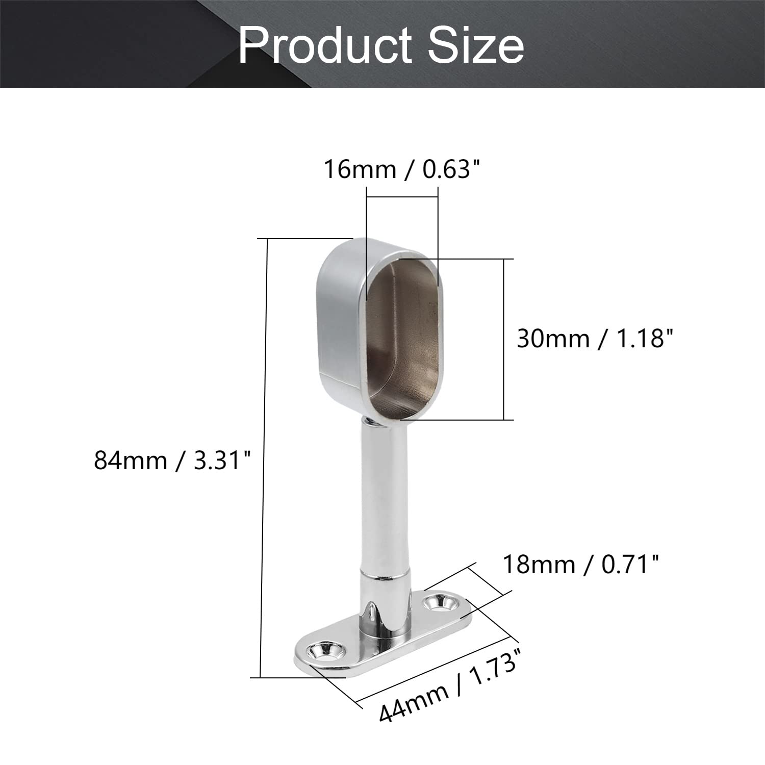 MroMax Adjustable Shower Curtain Rod & Wardrobe Pipe Bracket - Wall Mounted Support for 0.63